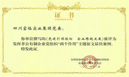 集团公司党委《党建引领航向 东升国际官网
跨越发展》荣获“全国非公东升国际官网
党建论坛”最佳案例奖