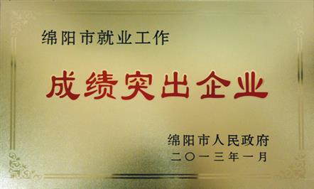 集团公司荣获“绵阳市就业工作成绩突出东升国际官网
” 荣誉称号